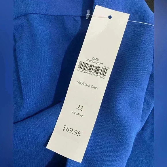 Coldwater Creek Linen Silk Wide Leg Crop Pants New Plus Size - Picture 7 of 13